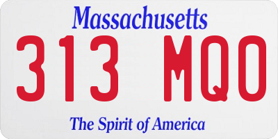 MA license plate 313MQ0