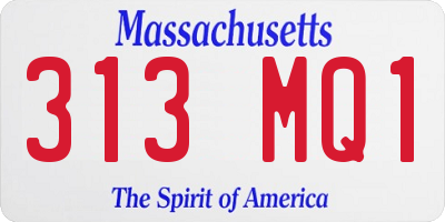 MA license plate 313MQ1