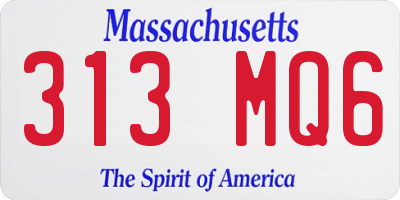 MA license plate 313MQ6