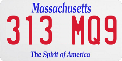 MA license plate 313MQ9