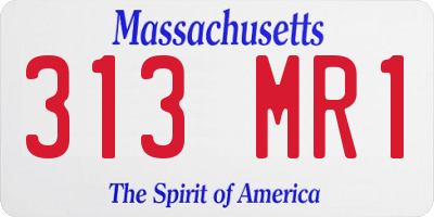 MA license plate 313MR1