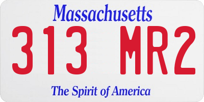 MA license plate 313MR2