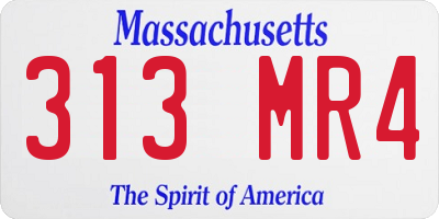 MA license plate 313MR4