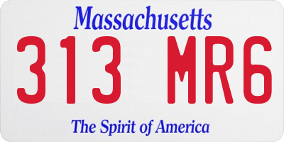 MA license plate 313MR6