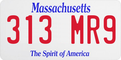 MA license plate 313MR9