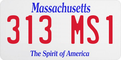 MA license plate 313MS1