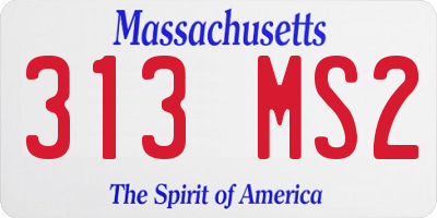 MA license plate 313MS2