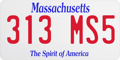 MA license plate 313MS5