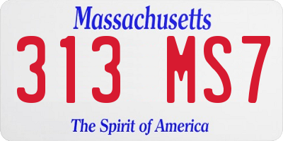 MA license plate 313MS7