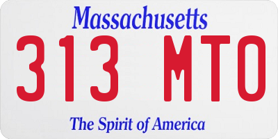 MA license plate 313MT0