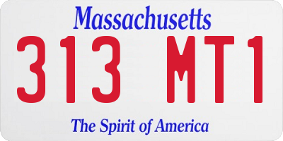 MA license plate 313MT1