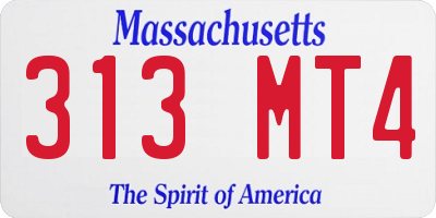 MA license plate 313MT4