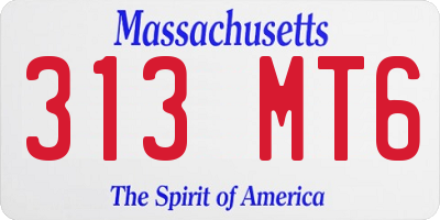 MA license plate 313MT6