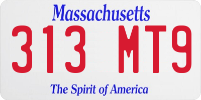 MA license plate 313MT9