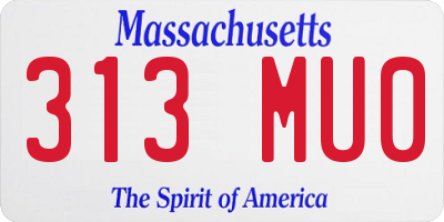 MA license plate 313MU0