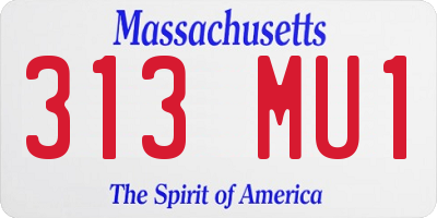 MA license plate 313MU1