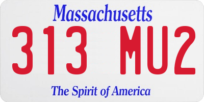 MA license plate 313MU2