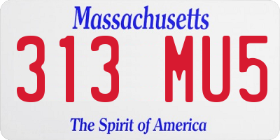 MA license plate 313MU5