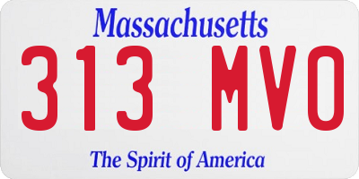 MA license plate 313MV0