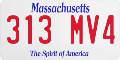 MA license plate 313MV4