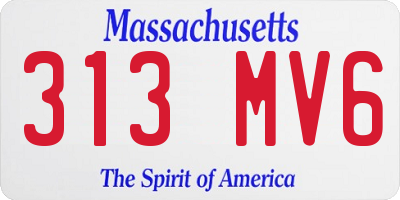MA license plate 313MV6