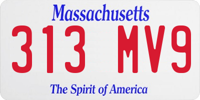 MA license plate 313MV9