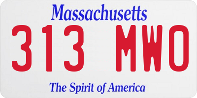 MA license plate 313MW0