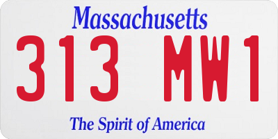 MA license plate 313MW1