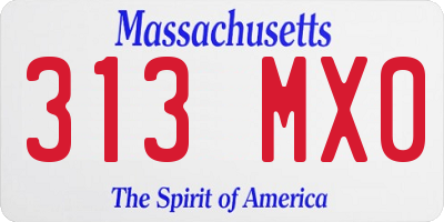 MA license plate 313MX0