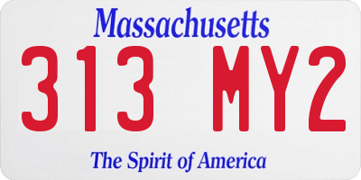 MA license plate 313MY2