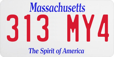 MA license plate 313MY4