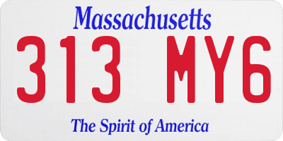MA license plate 313MY6