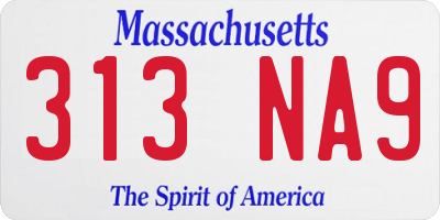 MA license plate 313NA9