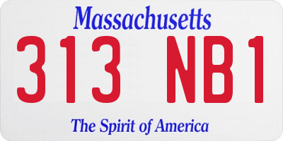 MA license plate 313NB1