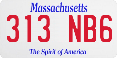 MA license plate 313NB6