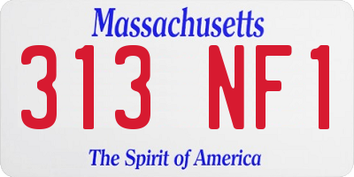 MA license plate 313NF1