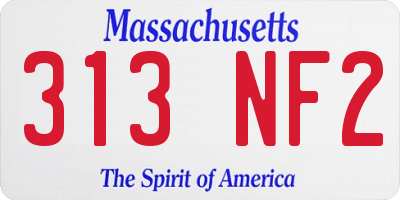 MA license plate 313NF2