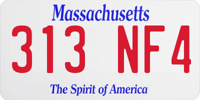 MA license plate 313NF4