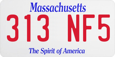 MA license plate 313NF5