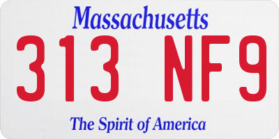 MA license plate 313NF9