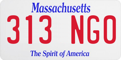 MA license plate 313NG0