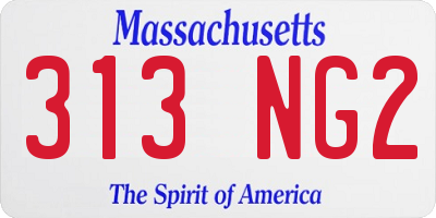 MA license plate 313NG2