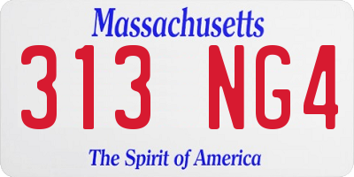 MA license plate 313NG4