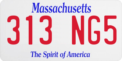 MA license plate 313NG5