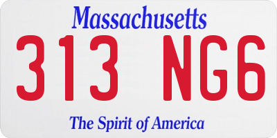 MA license plate 313NG6