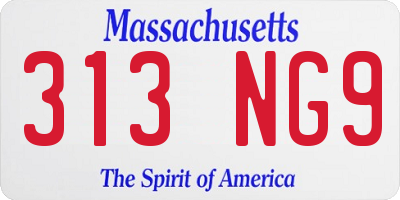MA license plate 313NG9