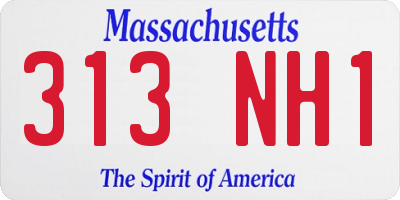 MA license plate 313NH1