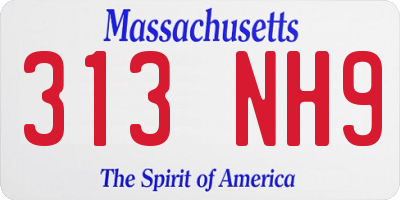 MA license plate 313NH9
