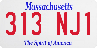 MA license plate 313NJ1