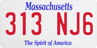 MA license plate 313NJ6